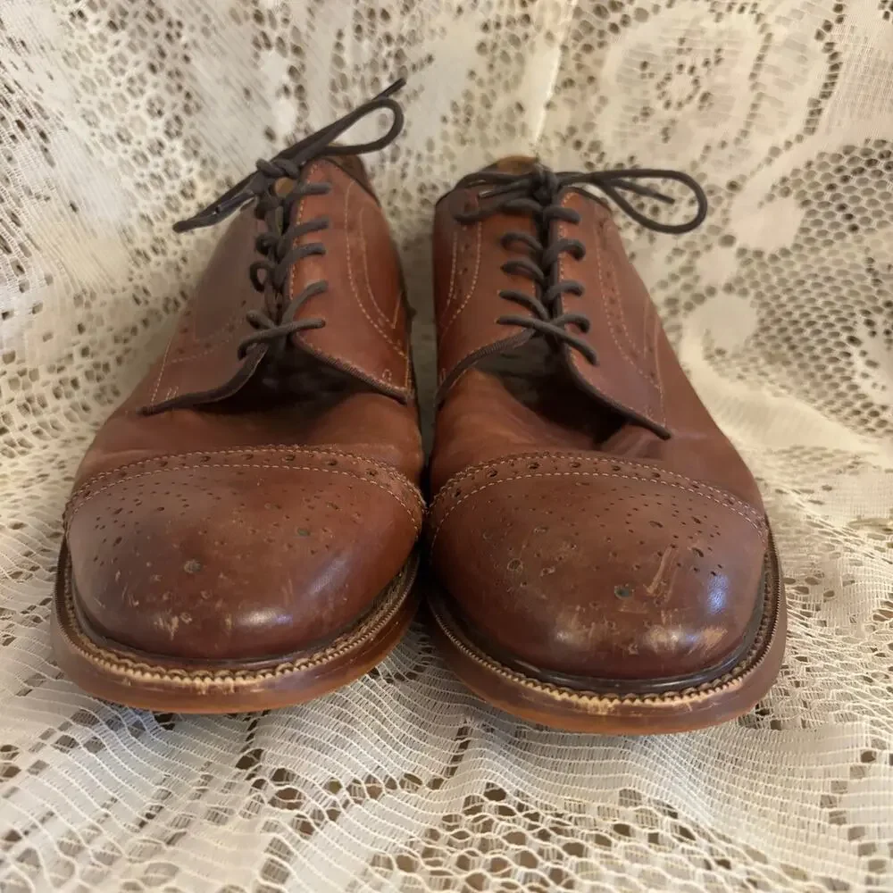 Aston Grey Men's US 12 Brown Leather Oxfords Shoes